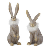 Assorted Feather Collar Taupe w/ Gold Bunny