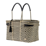 Basket Jumbo Cross Diamond Black Beige