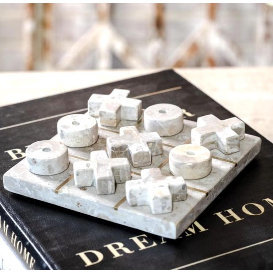 Beige Marble Tic Tac Toe