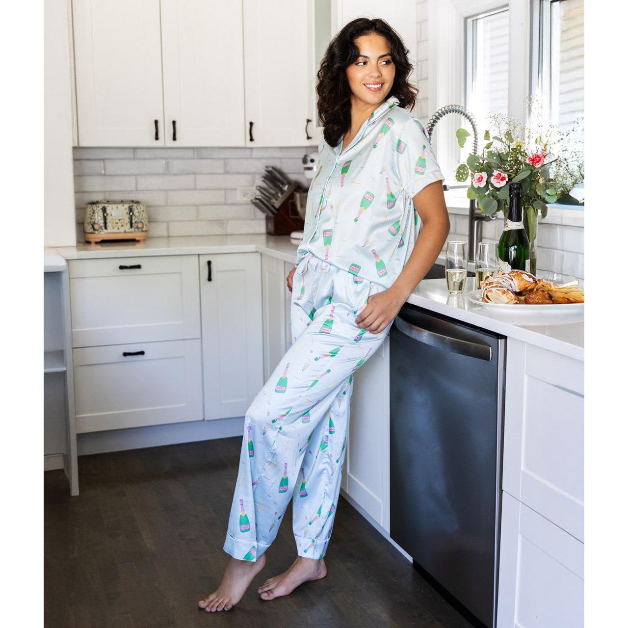 Best of the Brunch Satin Pajama Set