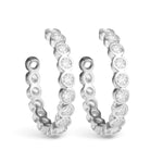 Bezel Set CZ Hoop Earring – Silver 50138