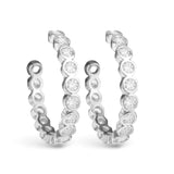 Bezel Set CZ Hoop Earring – Silver 50138