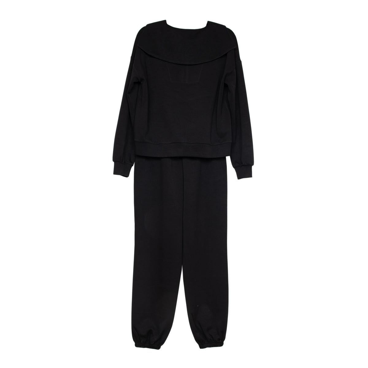 Black Scuba Pants Set