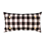 Black & White Buffalo Plaid Button Pillow