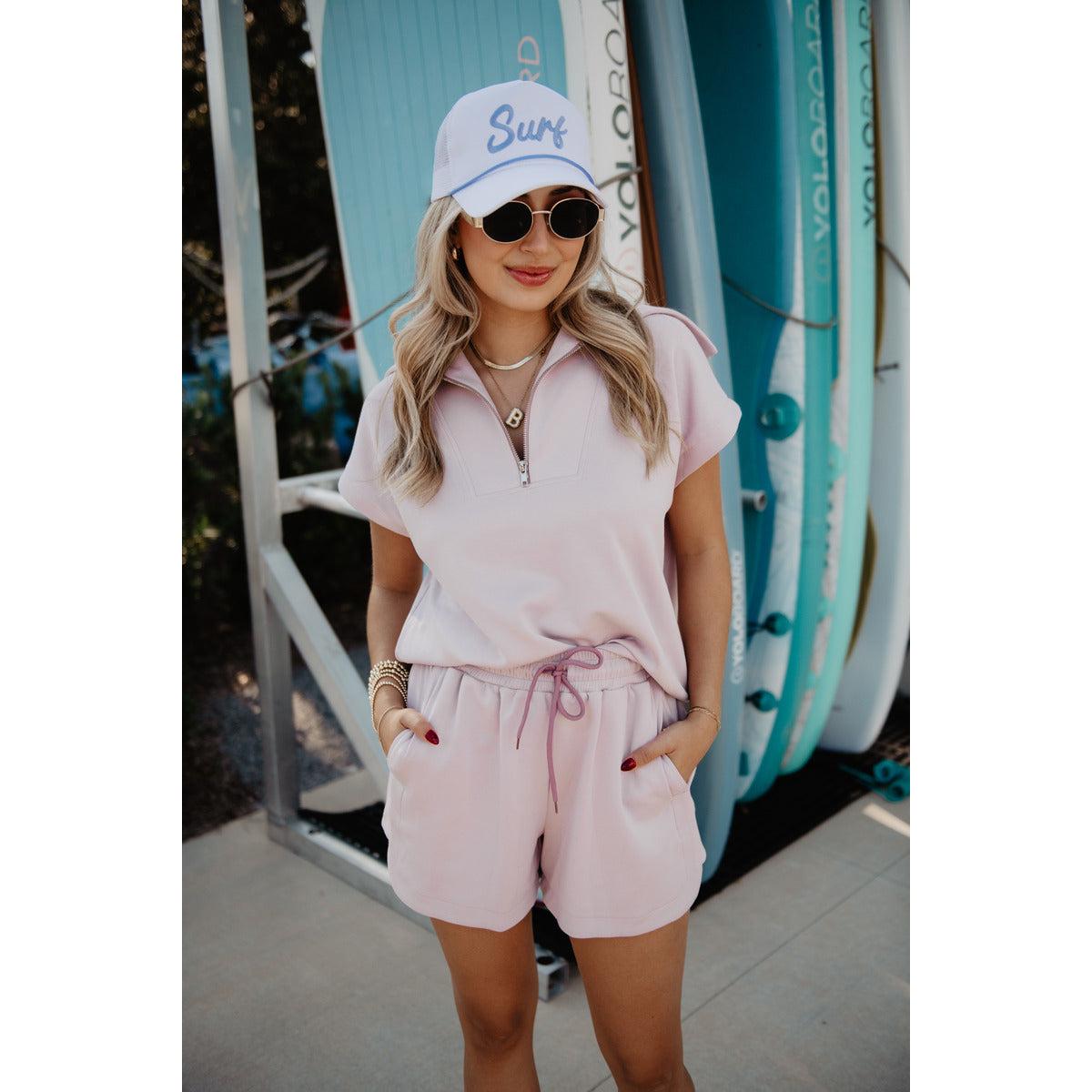 Blush Scuba Shorts Set