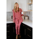 Blush Striped Satin Pajama Set