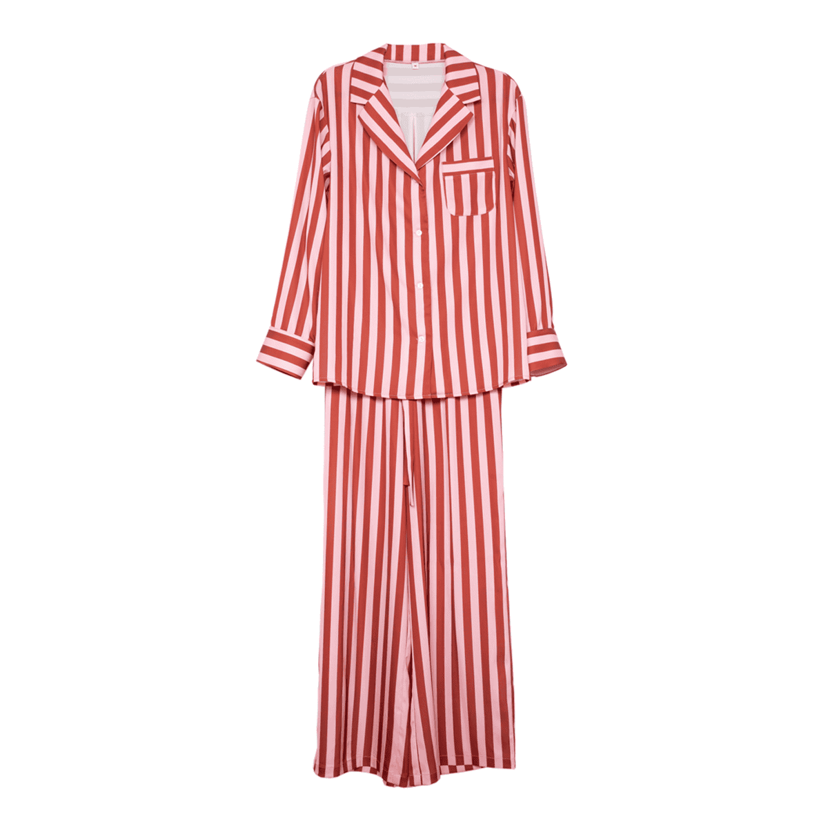 Blush Striped Satin Pajama Set