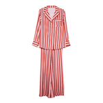 Blush Striped Satin Pajama Set