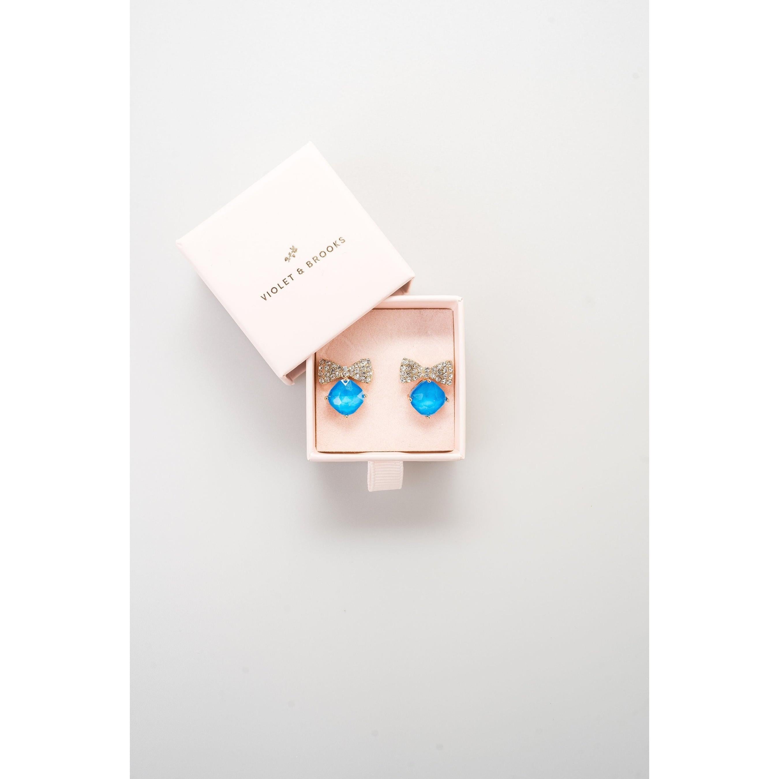 Bow Tie Crystal Post Earrings