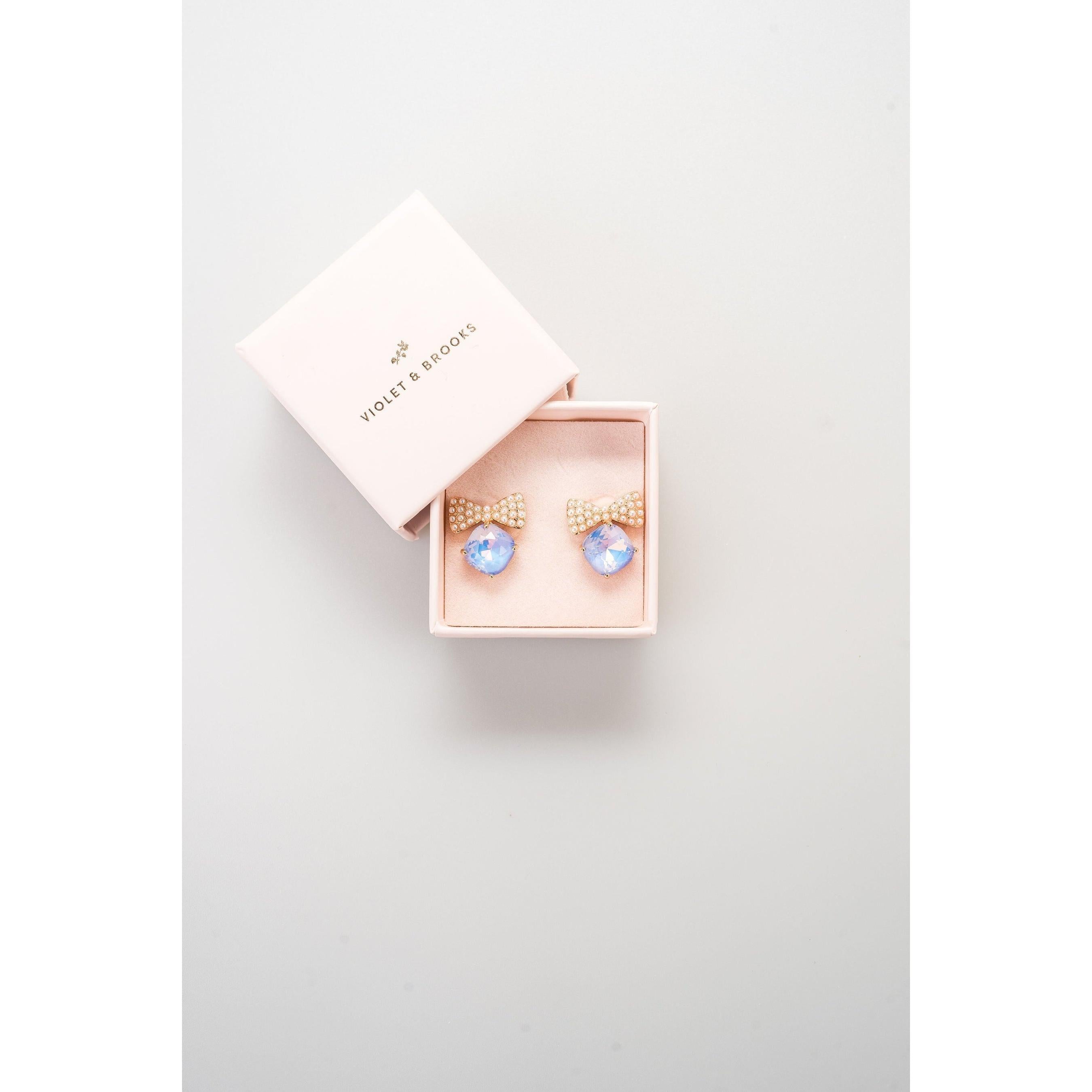 Bow Tie Crystal Post Earrings