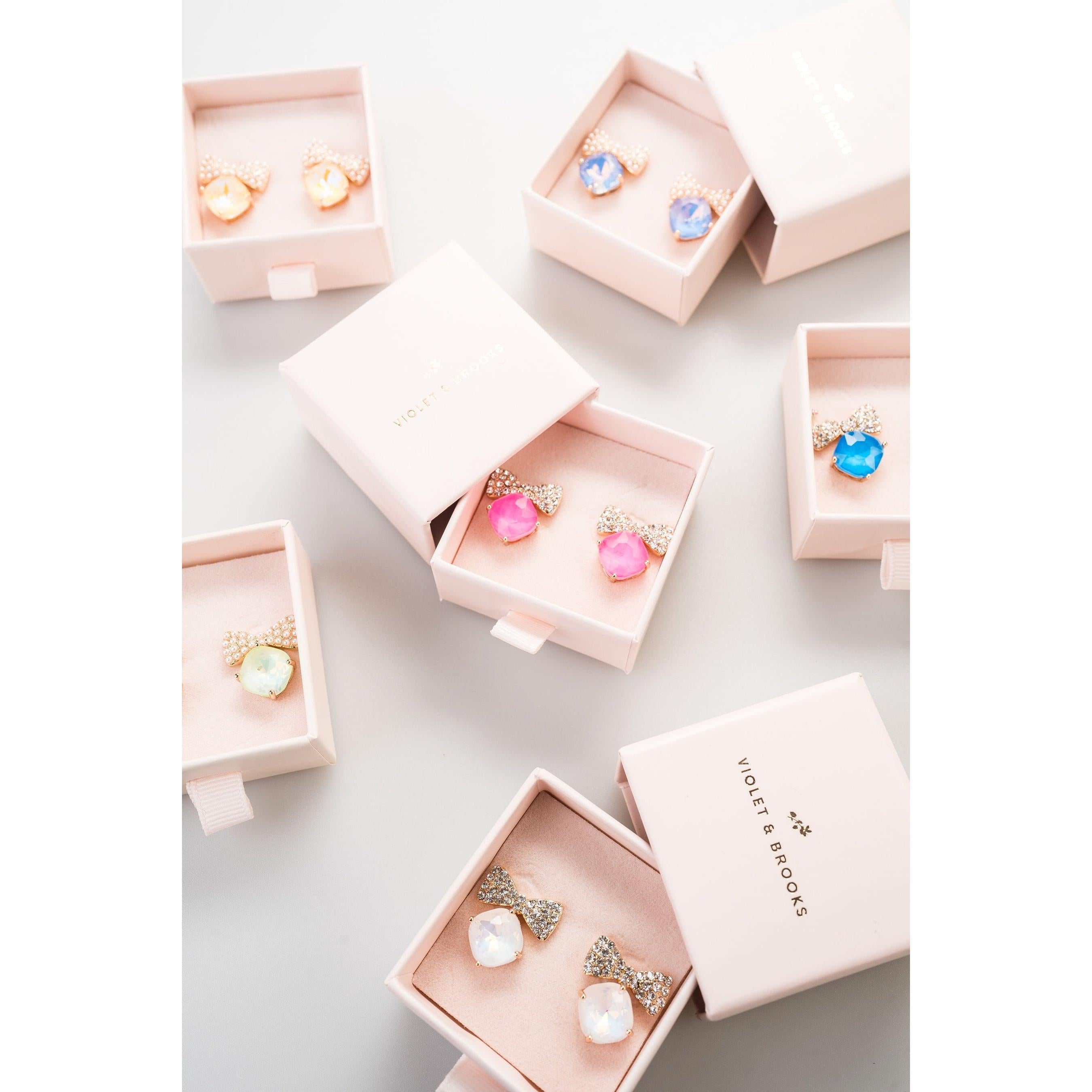 Bow Tie Crystal Post Earrings