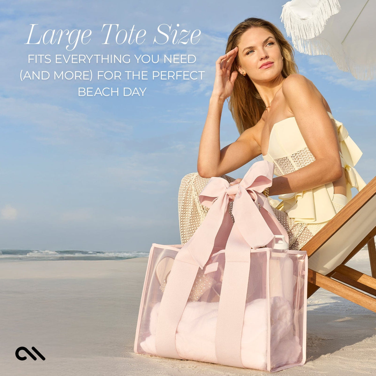 Bow Tote with Phone Pouch - Ballet Pink