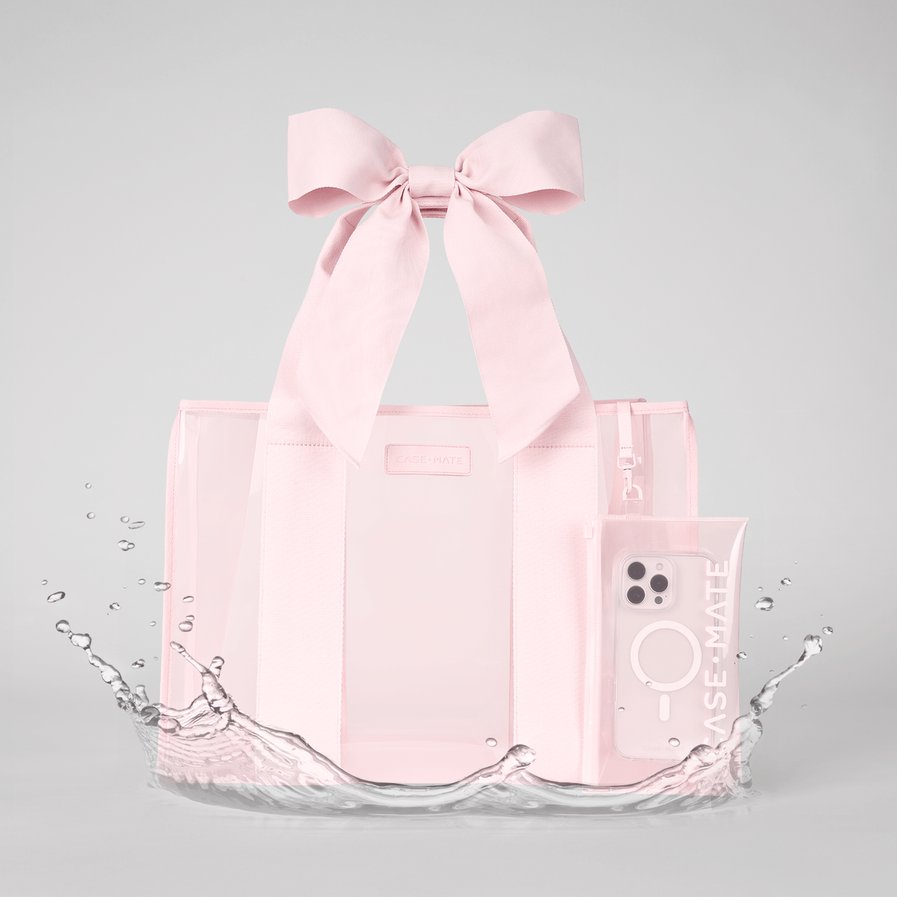 Bow Tote with Phone Pouch - Ballet Pink