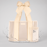 Bow Tote with Phone Pouch - Ecru Raffia