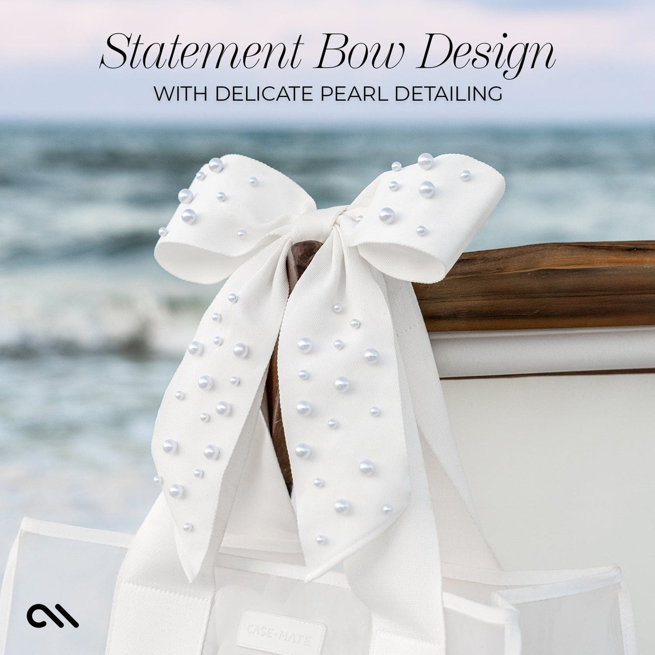 Bow Tote with Phone Pouch - Ivory Pearl