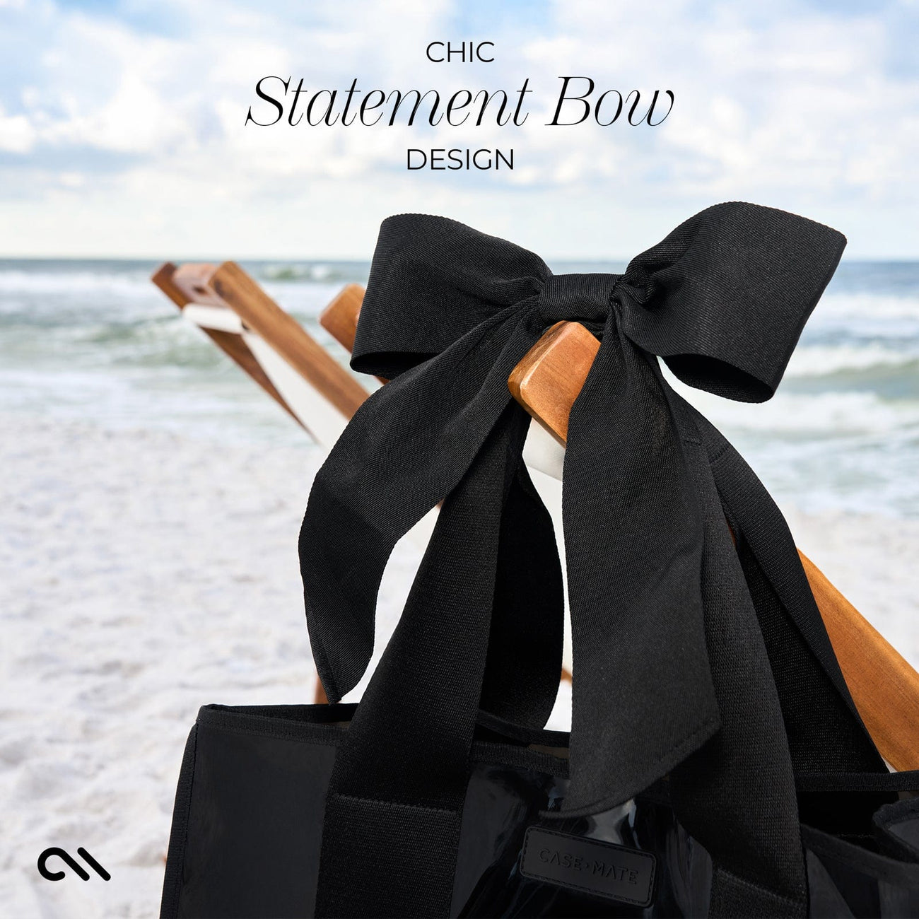 Bow Tote with Phone Pouch - Midnight Black