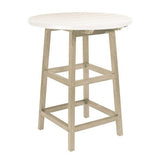 CRP Pub Round Table Set w/ Classic Pub Chairs White/Beige