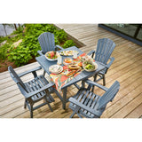 CRP Pub Square Table Set w/ Swivel Pub Chairs Beige