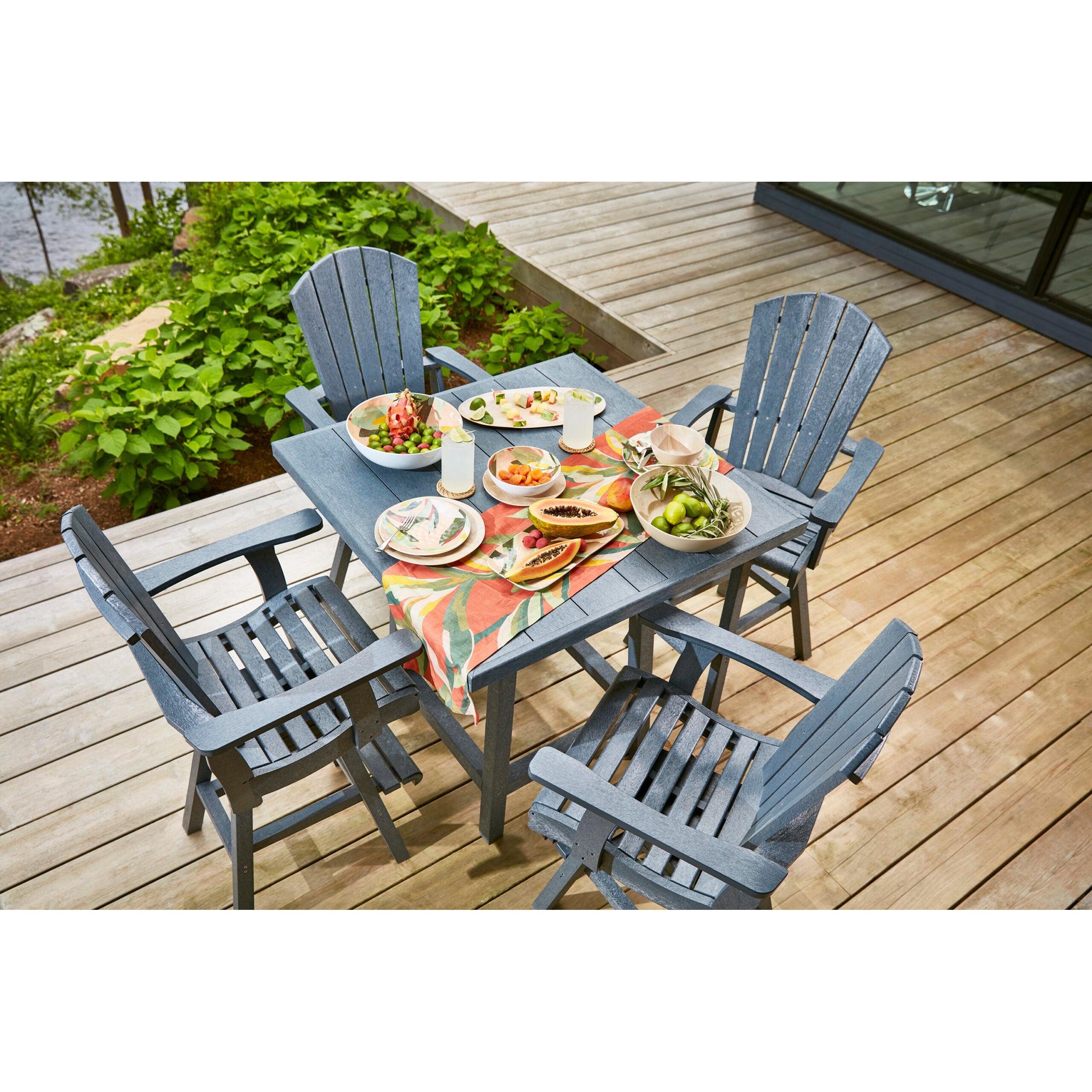 CRP Pub Square Table Set w/ Swivel Pub Chairs Beige