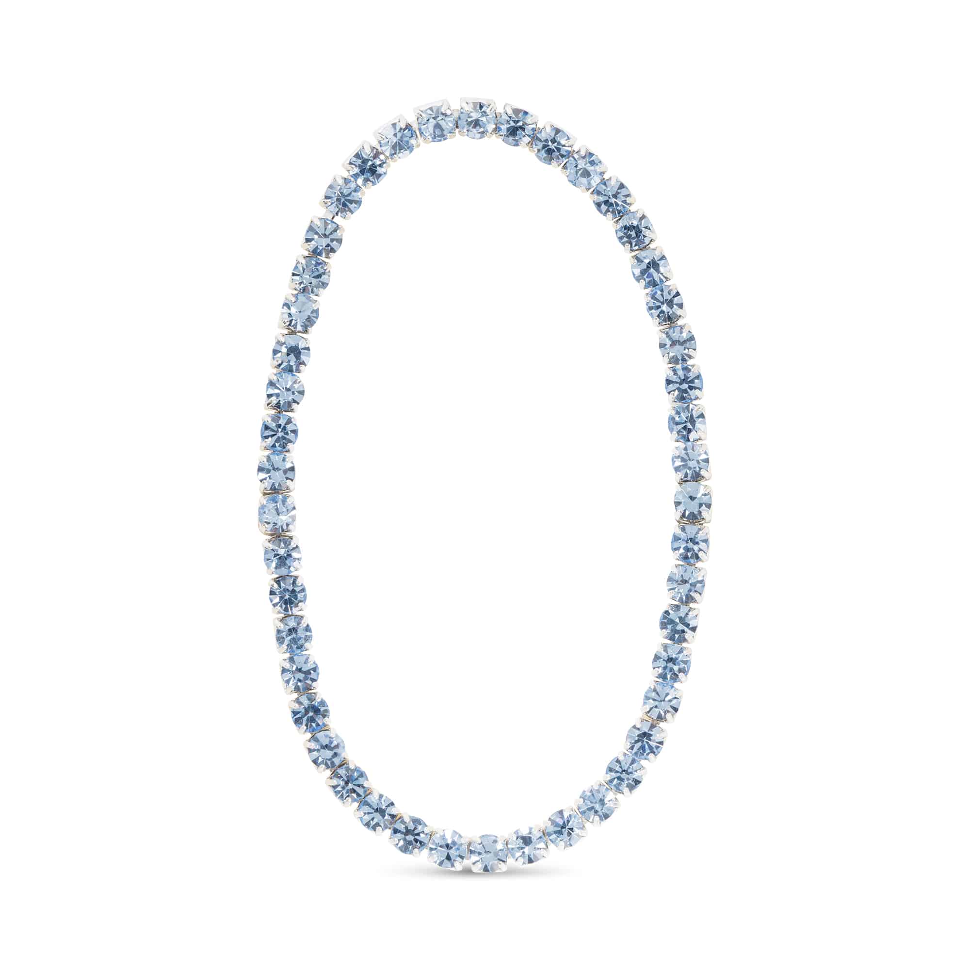 **CZ Light Blue Stretch Tennis Bracelet - 52473