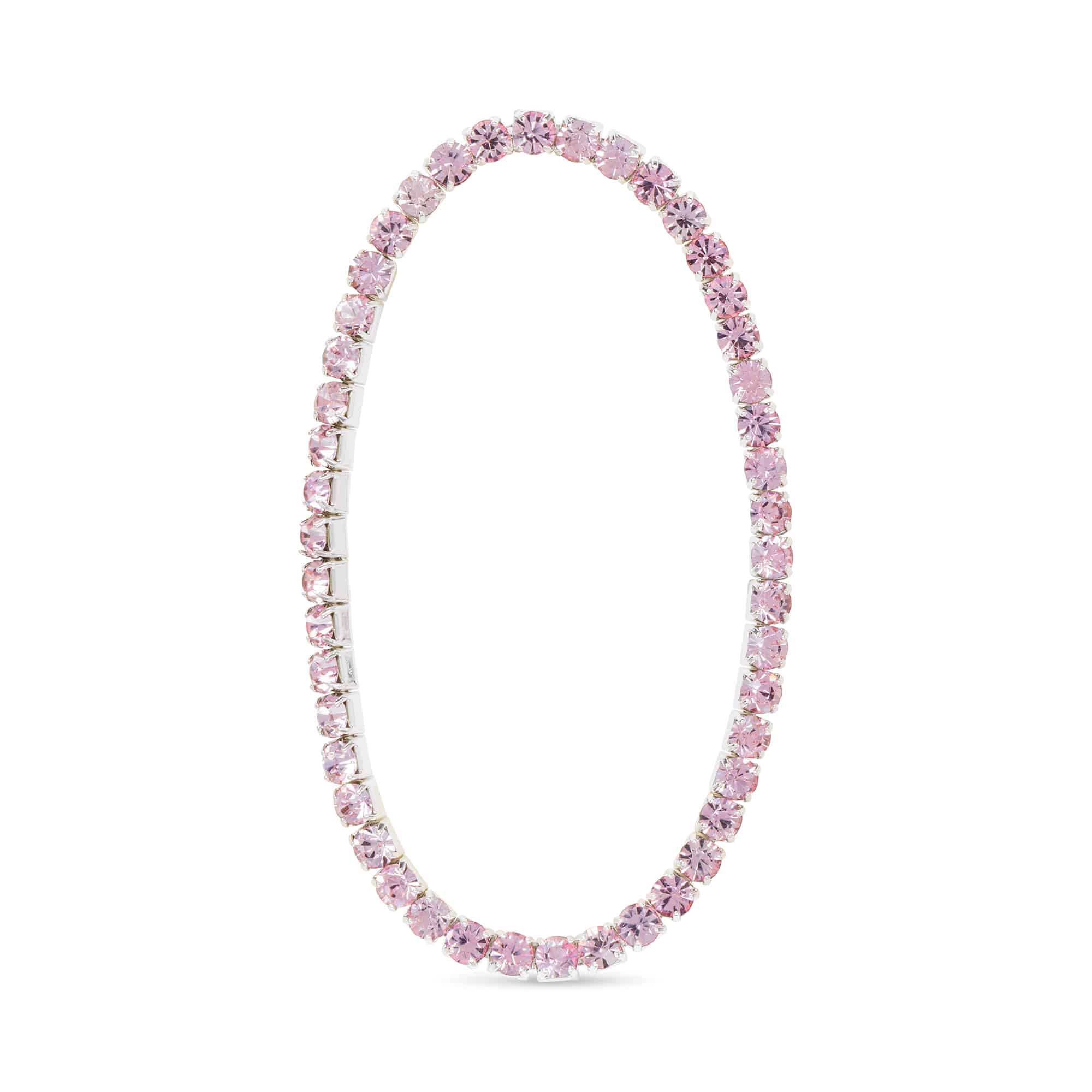 **CZ Light Pink Stretch Tennis Bracelet - 52475