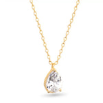 **CZ Pear Shaped Solitaire Necklace – Gold - 50133