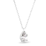 **CZ Pear Shaped Solitaire Necklace – Silver- 50132
