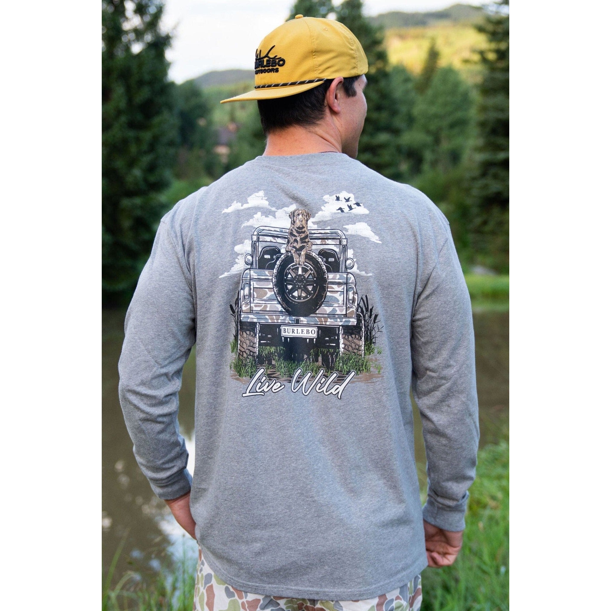 Camo Bronco Live Wild LS - Dark Heather Grey