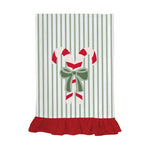 Candy Cane Embroidered Tea Towel