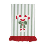Candy Cane Embroidered Tea Towel