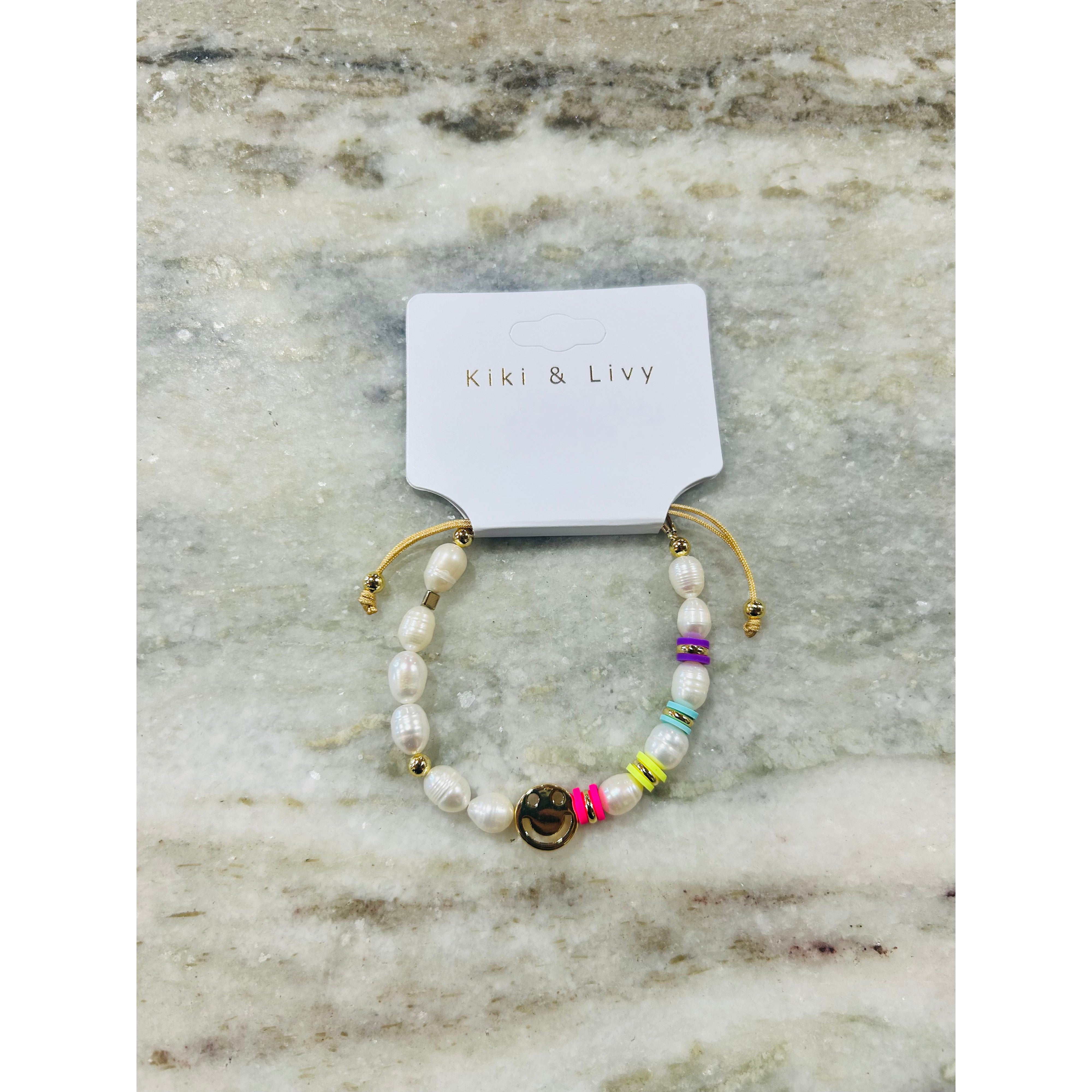 Candy Pearl Smiley Bracelet