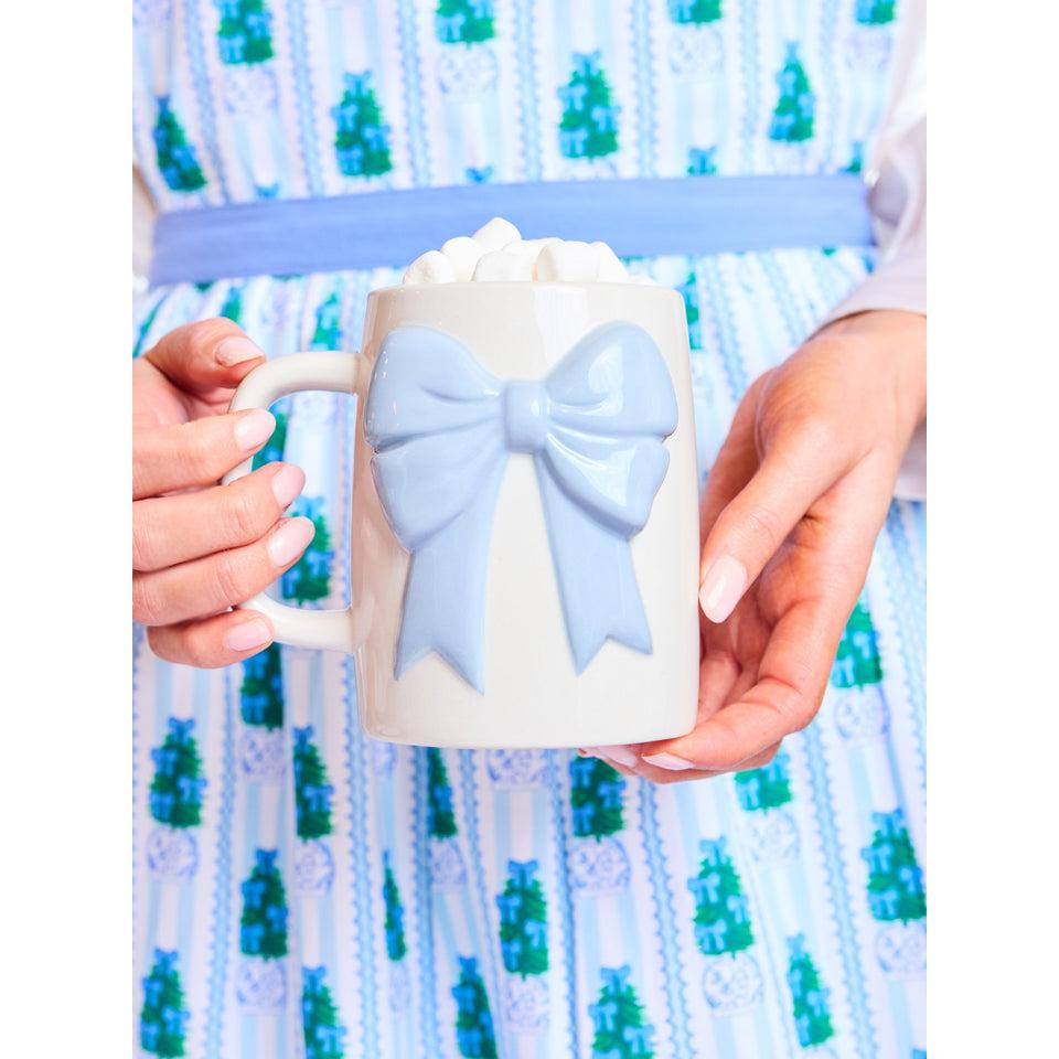 Ceramic Blue Bow Mug