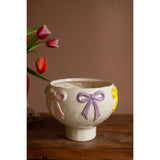 Ceramic Compote w/ Multi-Colored Bows