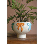 Ceramic Compote w/ Multi-Colored Bows