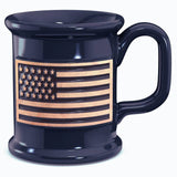 Ceramic Handmade Coffee Mug - Embossed American Flag