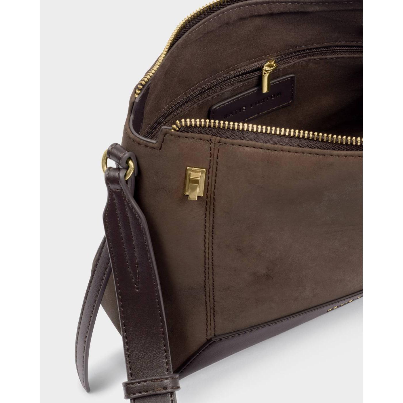Charlbury Crossbody Bag | Bitter Chocolate Suedette