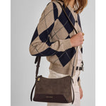 Charlbury Crossbody Bag | Bitter Chocolate Suedette