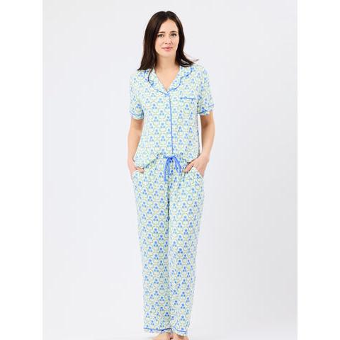 Charlotte Pants Set | Sweetbriar Lattice Blue