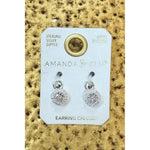 Clear CZ Halo Earring Charms - Silver