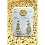 Clear Marquise Earring Charm - Gold