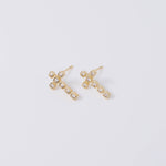 Coastal Grit Dainty Cross Earrings