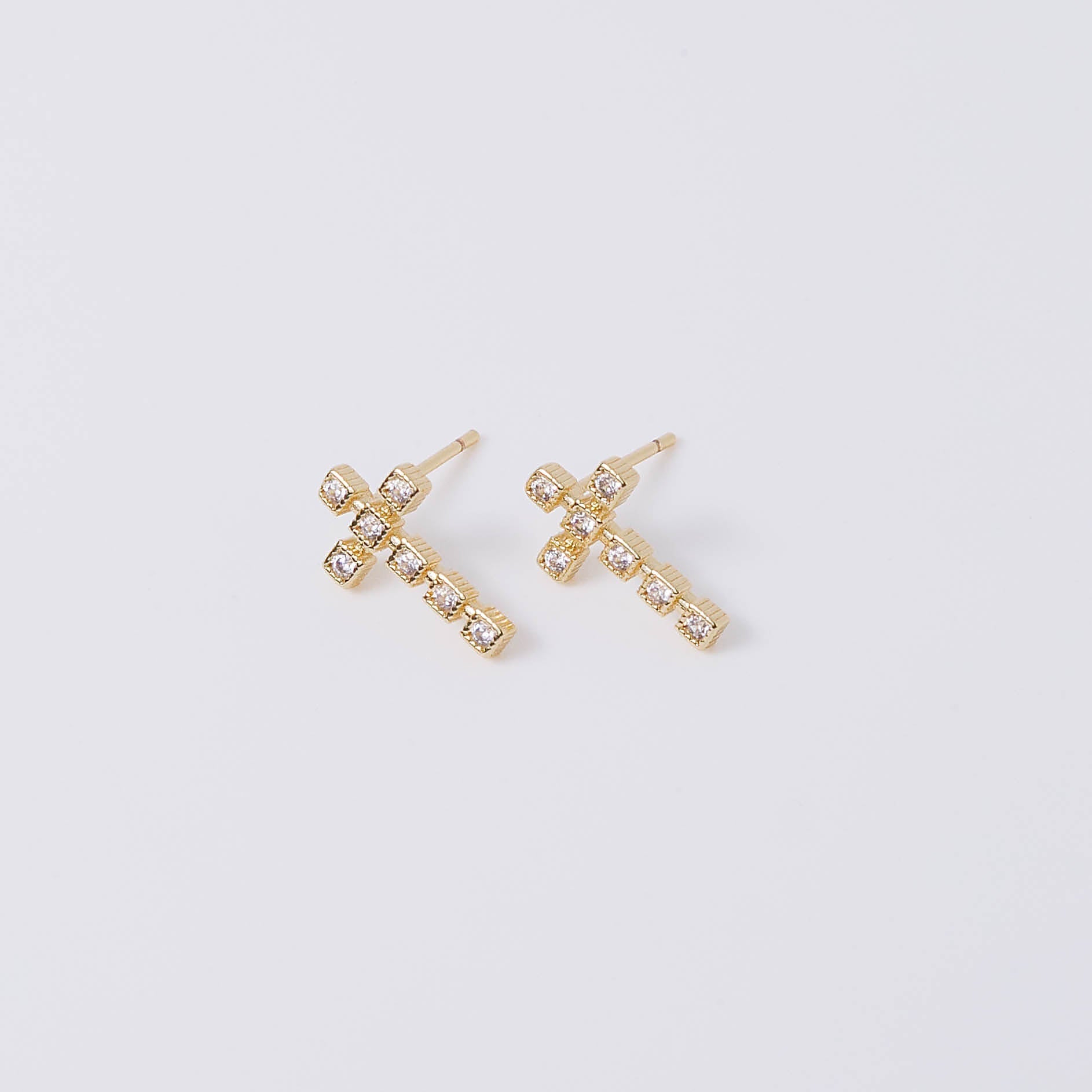 Coastal Grit Dainty Cross Earrings