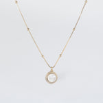 Coastal Grit Diamond Moon Necklace