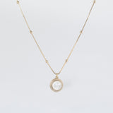 Coastal Grit Diamond Moon Necklace