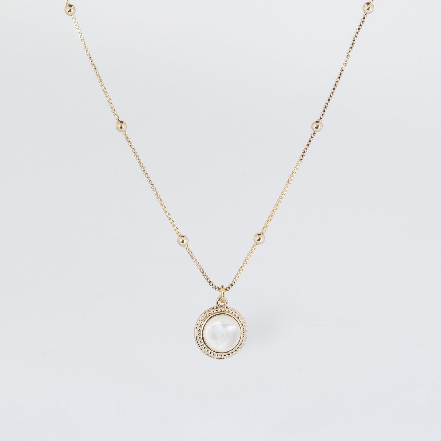 Coastal Grit Diamond Moon Necklace