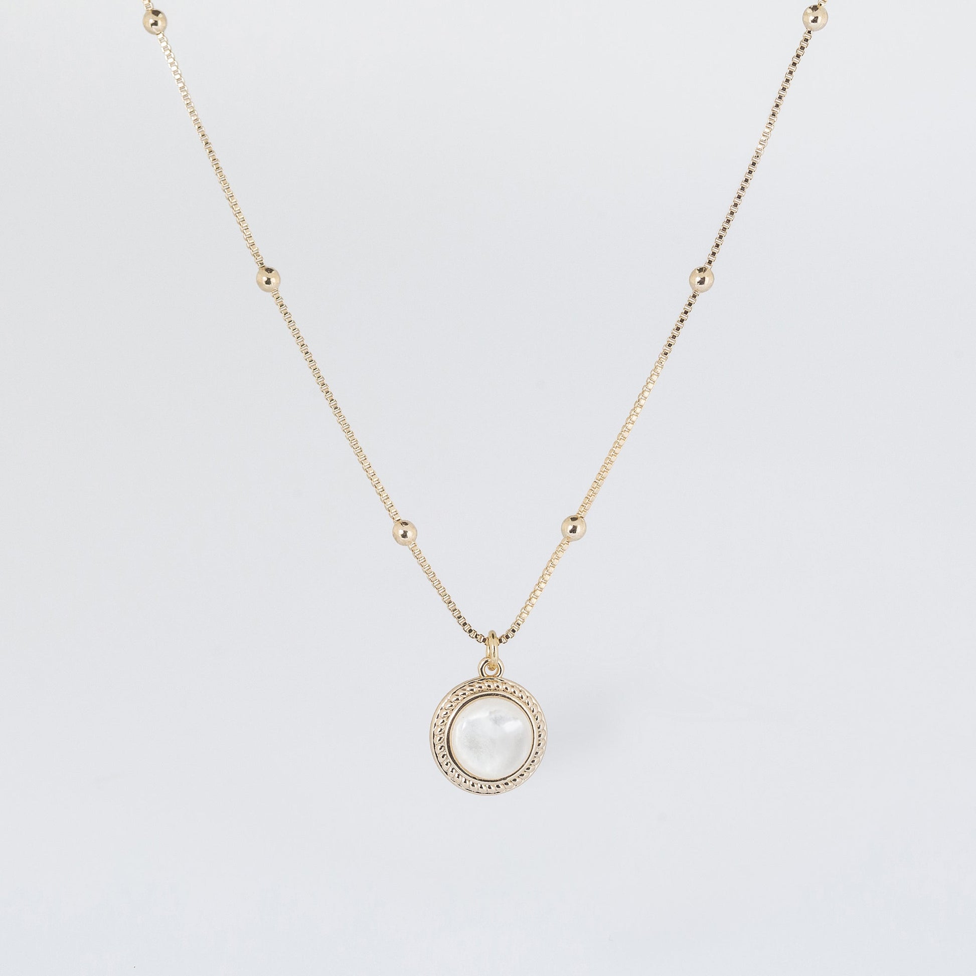 Coastal Grit Diamond Moon Necklace