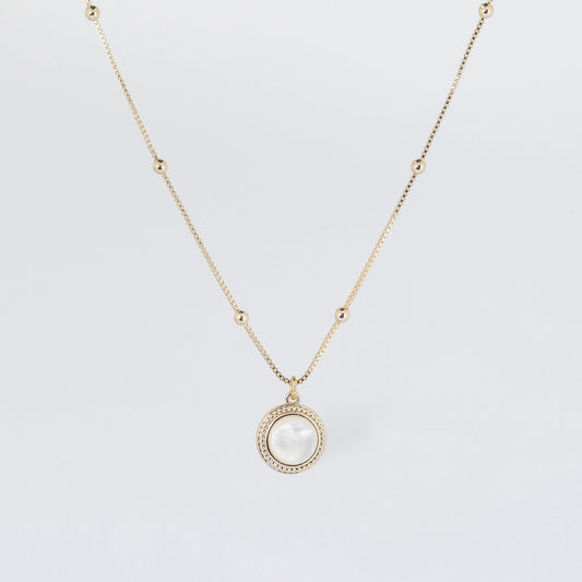 Coastal Grit Diamond Moon Necklace