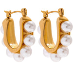 Coastal Grit French Pearl Earrings