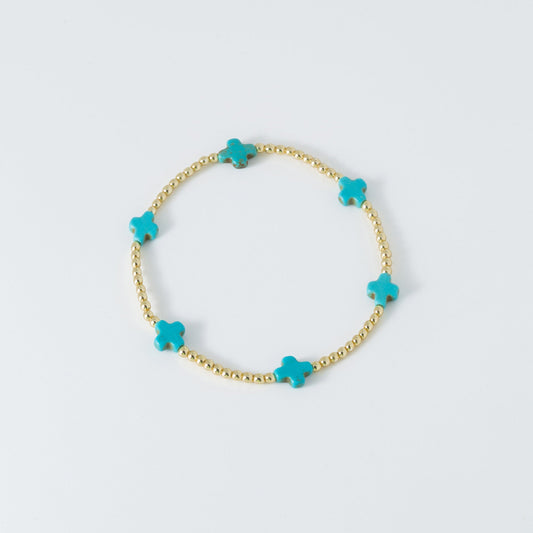 Coastal Grit Island Girl Prayer Bracelet Turquoise