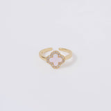 Coastal Grit Mother of Pearl Quatrefoil Ring